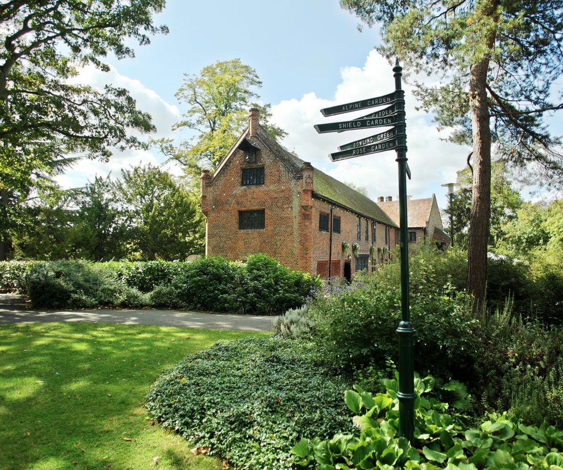 Tudor Barn, Eltham — the venue, seen across its gardens.